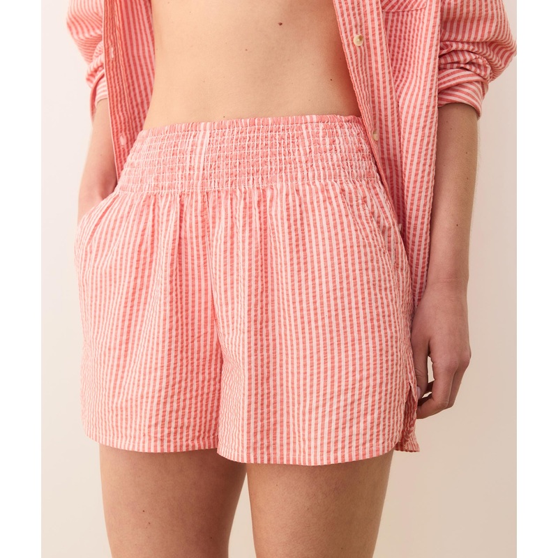 Cali Seersucker Short – Seersucker – Hibiscus/Sand Stripe
