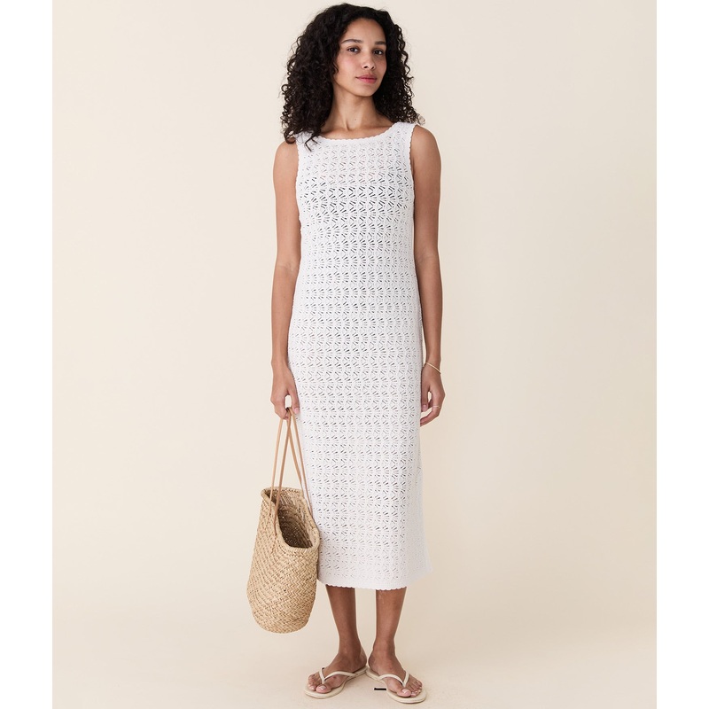 Mirage Sweater Dress – Cotton Crochet – Cream