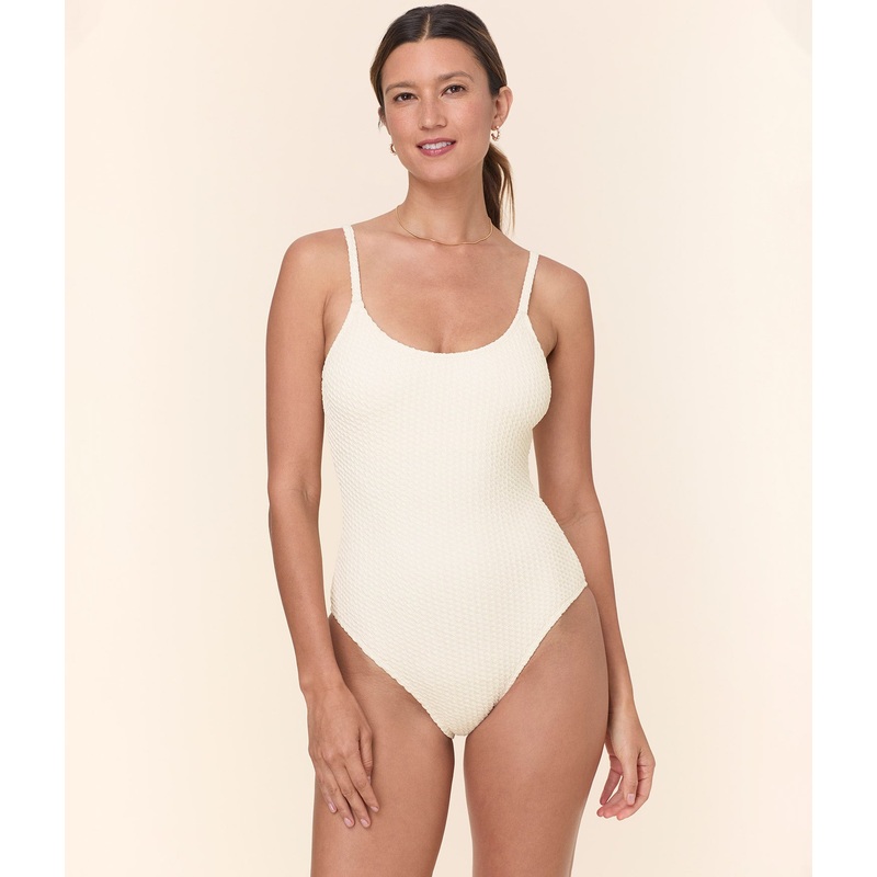 The Amalfi One Piece – Textured Weave – Gardenia – Classic