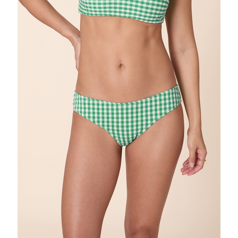 The Classic Bikini Bottom – Crinkle Gingham – Green Gingham
