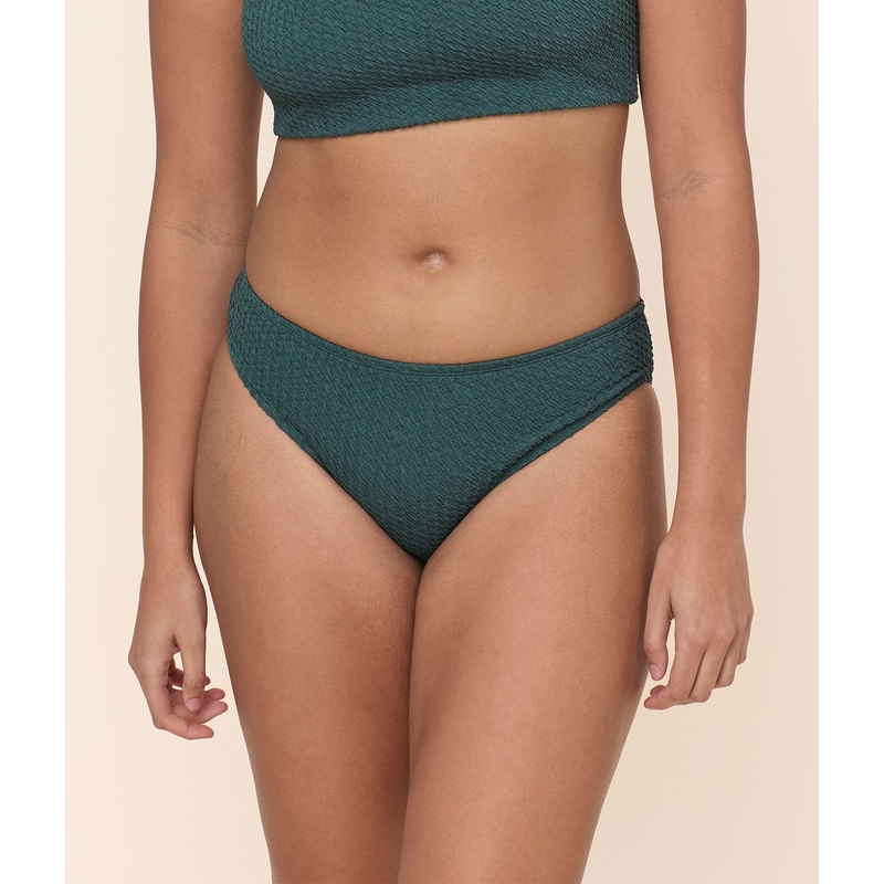 The Classic Bikini Bottom – Textured Weave – Seaweed