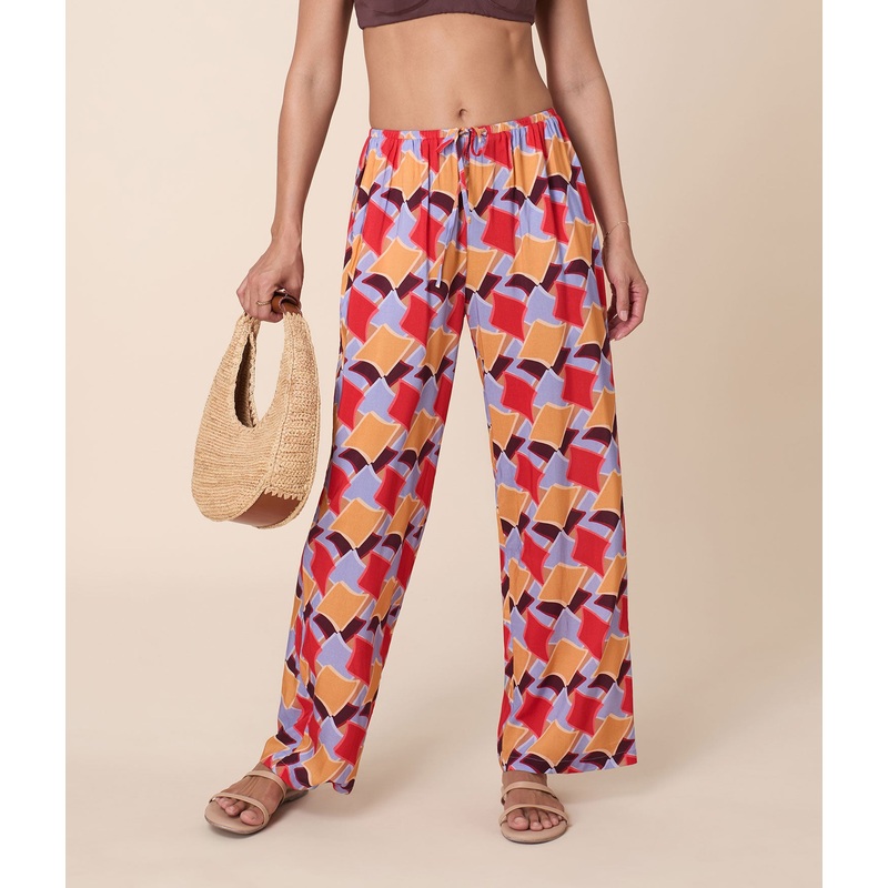 The Coastal Pant – Lightweight Rayon – Mod Geo