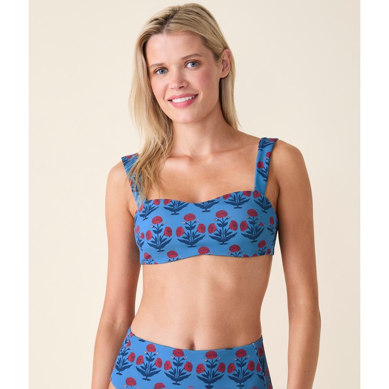 The Kalama Bikini Top – Eco Nylon – Blue Dandelion