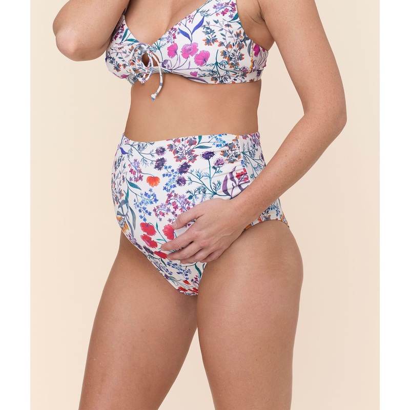 The Maternity Bikini Bottom – Eco Nylon – Botanical Floral