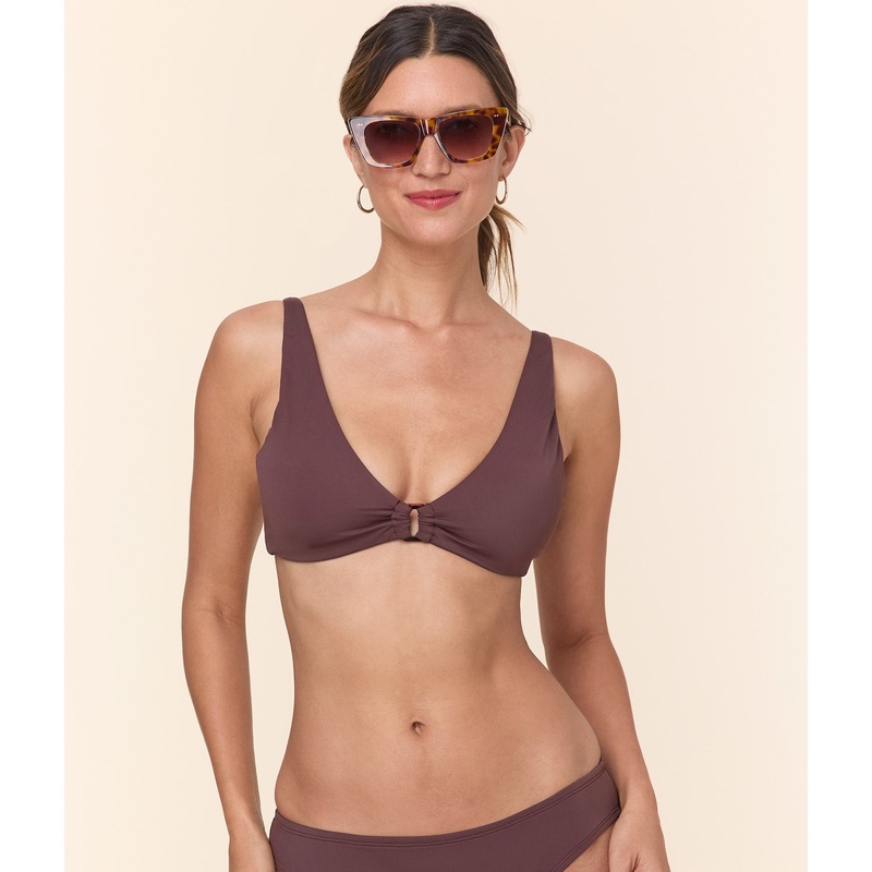 The Nora Bikini Top – Eco Nylon – Mink