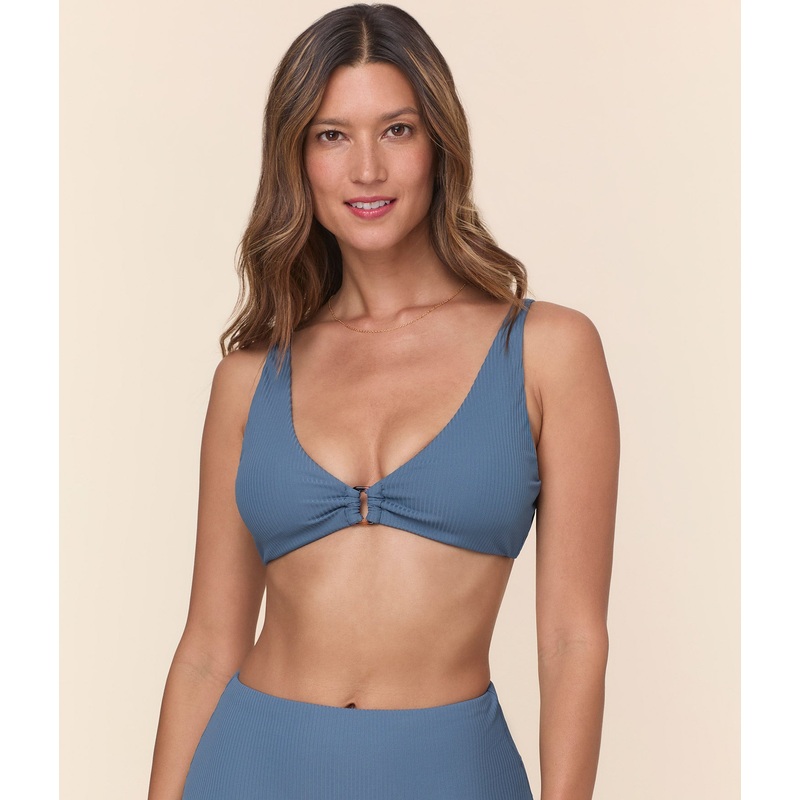 The Nora Bikini Top – Eco Ribbed – Slate