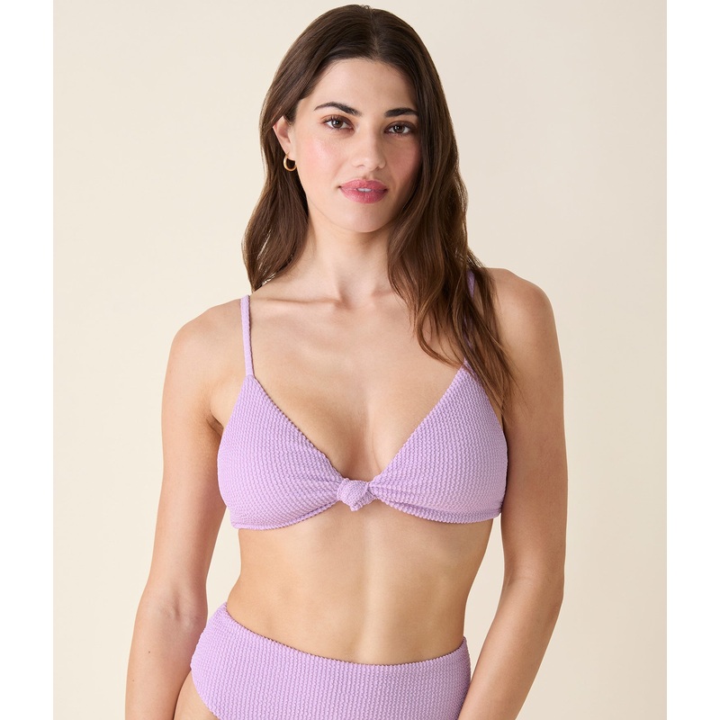 The Santorini Bikini Top – Seersucker – Lupine