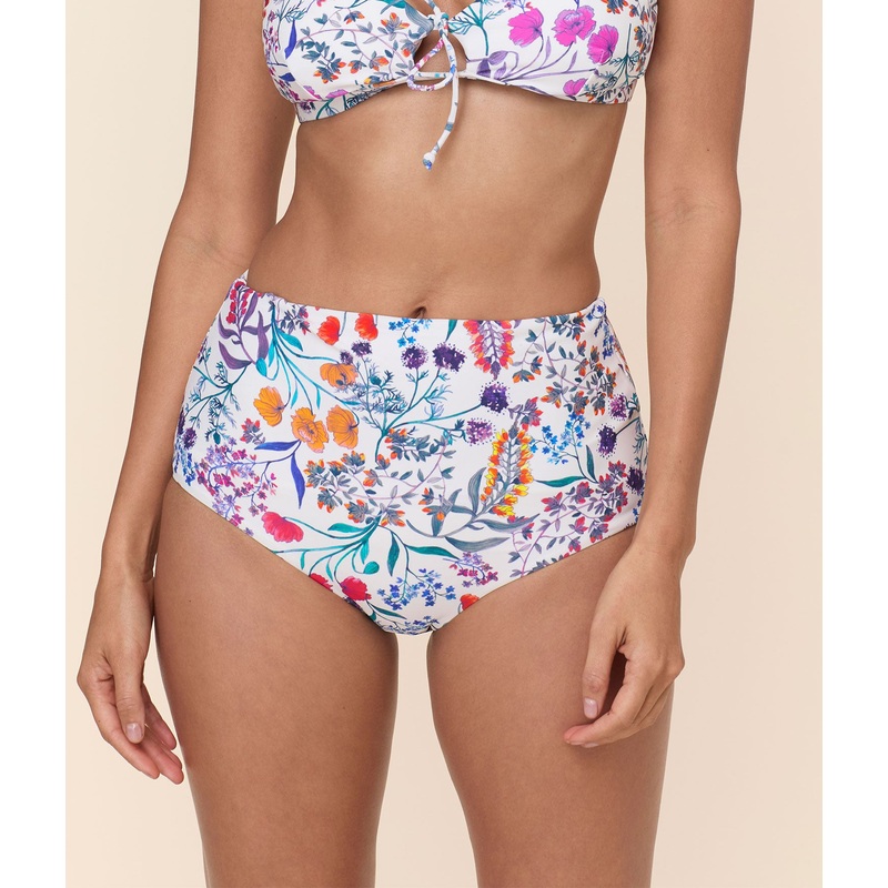 The Super High Waist Bikini Bottom – Eco Nylon – Botanical Floral