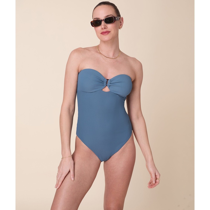 The Zoe One Piece – Eco Ribbed – Slate – Classic